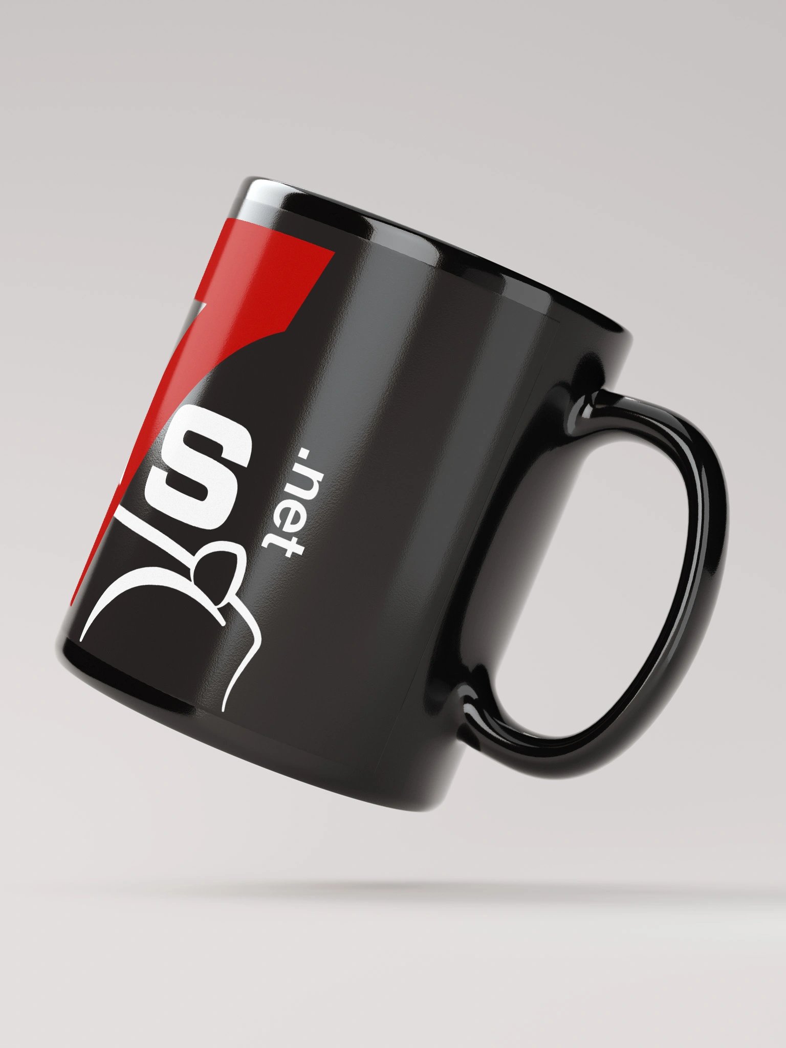 Black Mug with LARGE White & Red Logo product image (3)