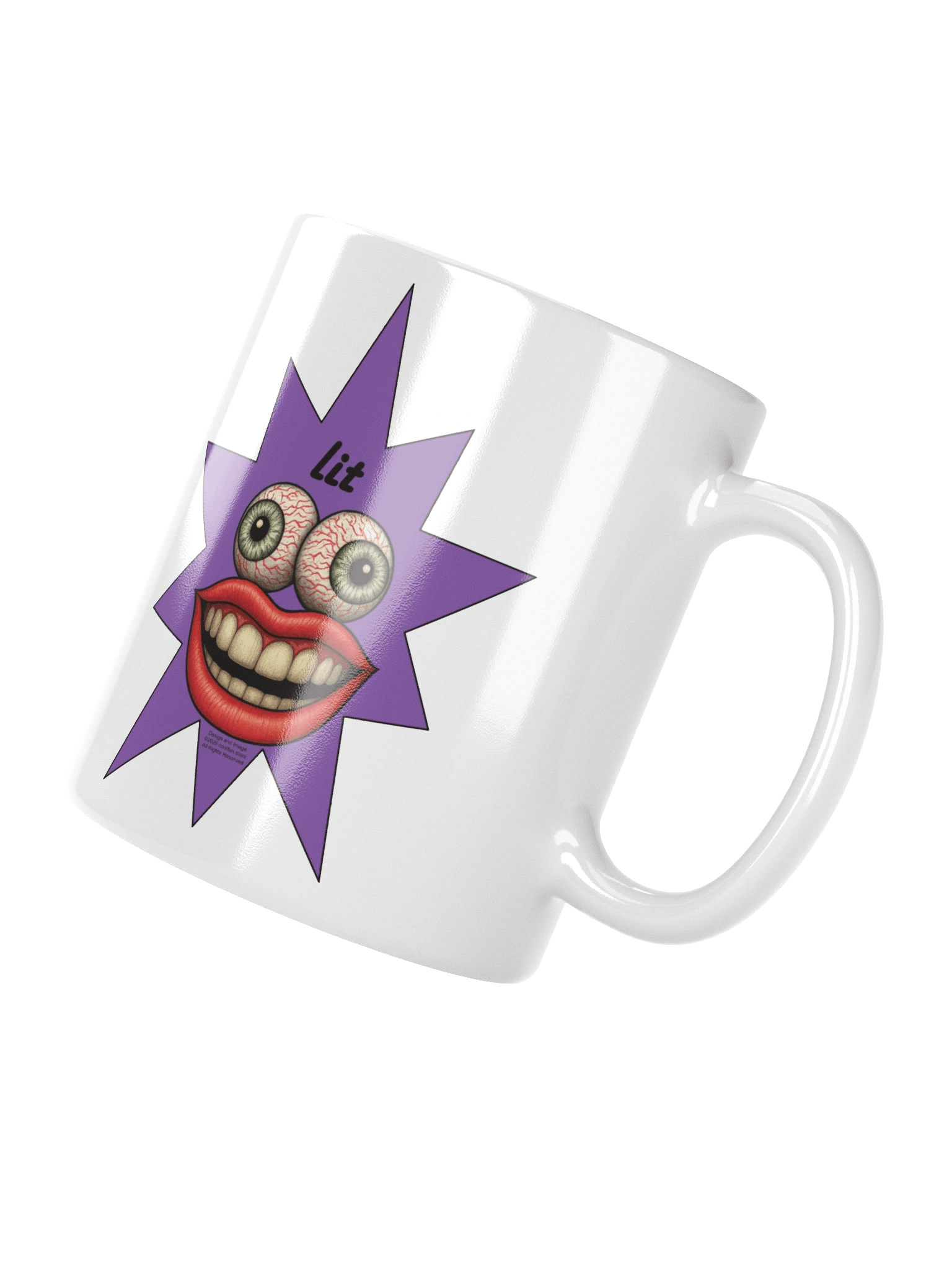 "Lit" high quality white ceramic mug product image (7)