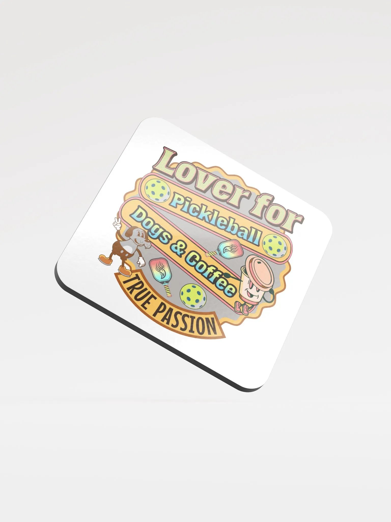 Lover For Pickleball Dogs And Coffee Passionate Coaster Set product image (2)