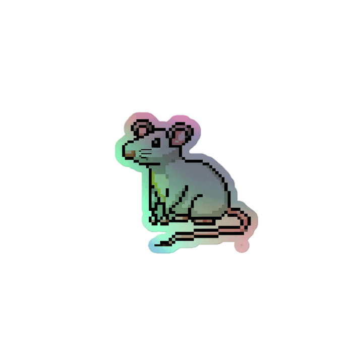 pixel rat holographic sticker product image (1)
