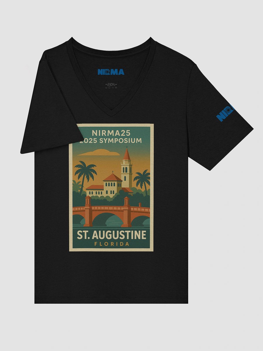 Women’s Relaxed V-Neck Tee – Vintage St. Augustine Bridge Design product image (5)