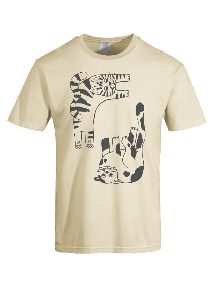 Playful Cat Stretch Tee - Relaxed Fit Heavyweight Unisex Cotton T-Shirt product image (1)