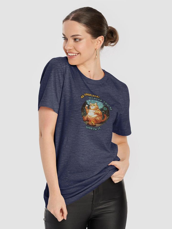Cozy Cat - 4K Fireplace: Because You're Worth It | Tee product image (2)