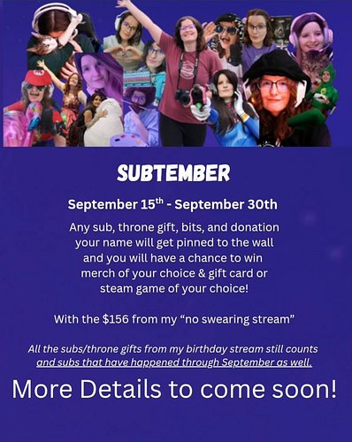 I thought for the last two weeks of September to end it with a BANG! More details to come next week about it on stream! Still...