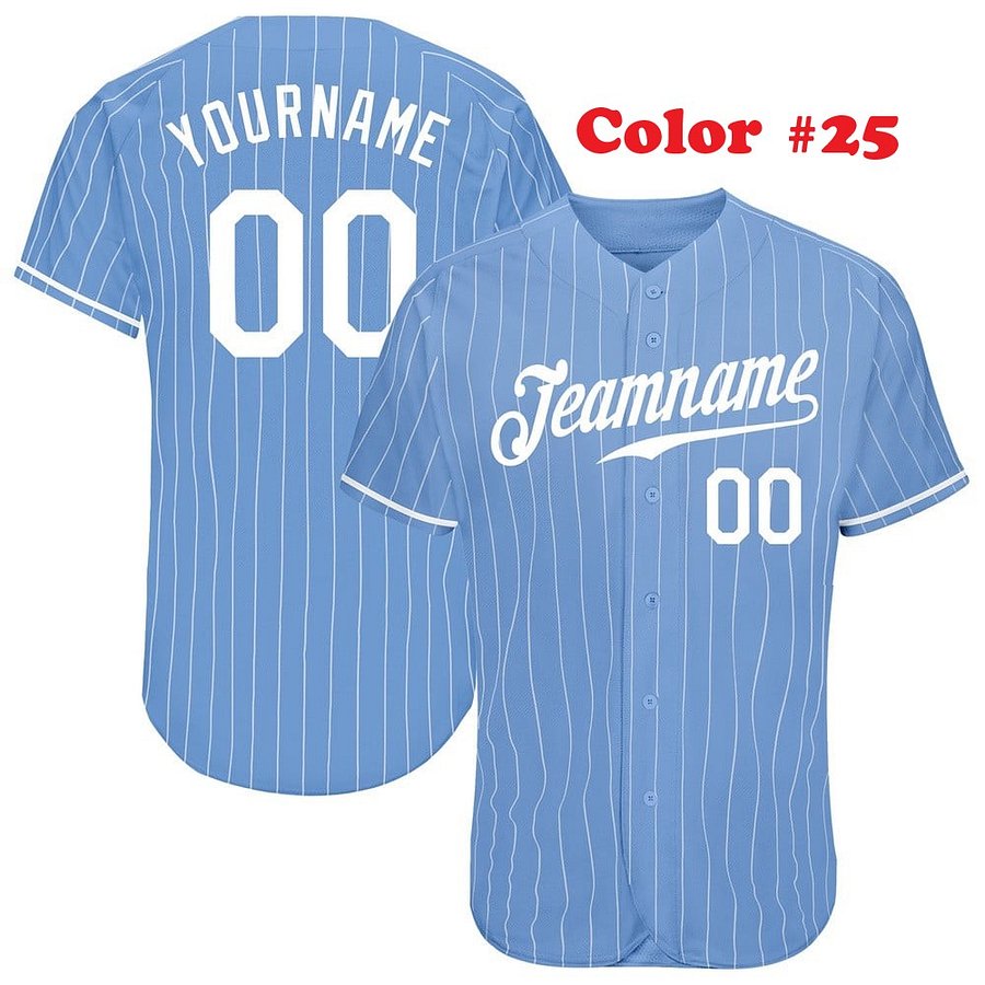 Authentic Baseball Jersey, Custom Baseball Jersey, Personalized Sport Jersey, All Color With Lines Collection product image (8)