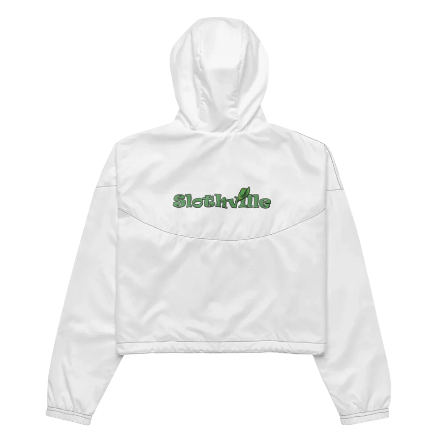 Sloth Serenity Cropped White Windbreaker product image (5)