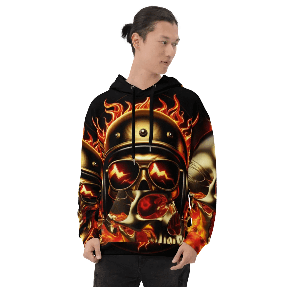 Aviator Golden Glow - Unisex Skull Hoodie #9 product image (8)