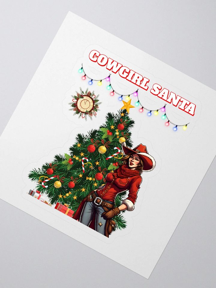 Cowgirl Santa Christmas Sticker product image (2)