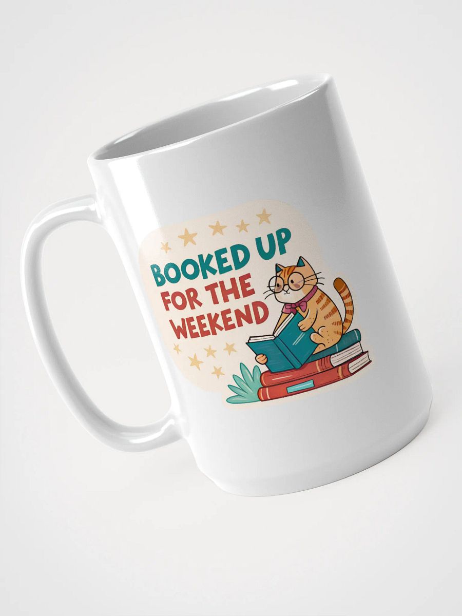 Bookworm Cat White Glossy Mug product image (3)