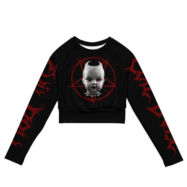 EVIL DOLL LONG SLEEVE CROP TOP product image (1)