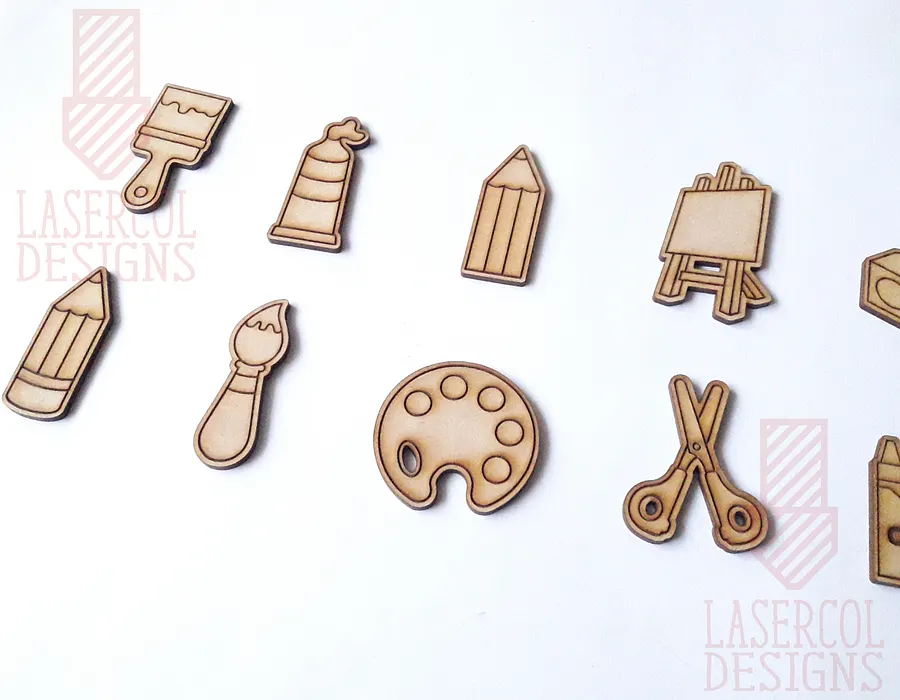 Art Supplies Cut Outs and Stud Earrings - Laser Cut Files product image (6)