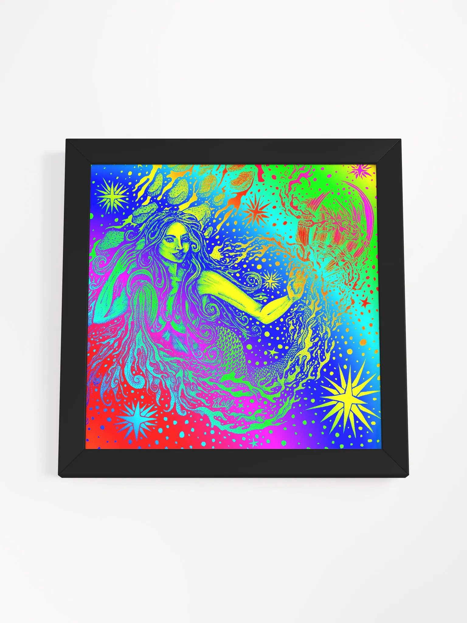 Limited Edition Full Rainbow Aquarius Zodiac Framed Matte Poster product image (12)