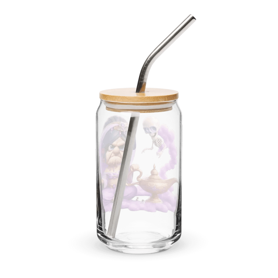 Dreamy & The Lamp 16 oz Glass w/ Lid & Straw product image (3)