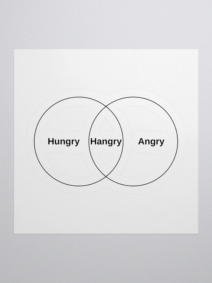 Hungry. Hangry. Angry. — Mood Venn Diagram Sticker product image (2)