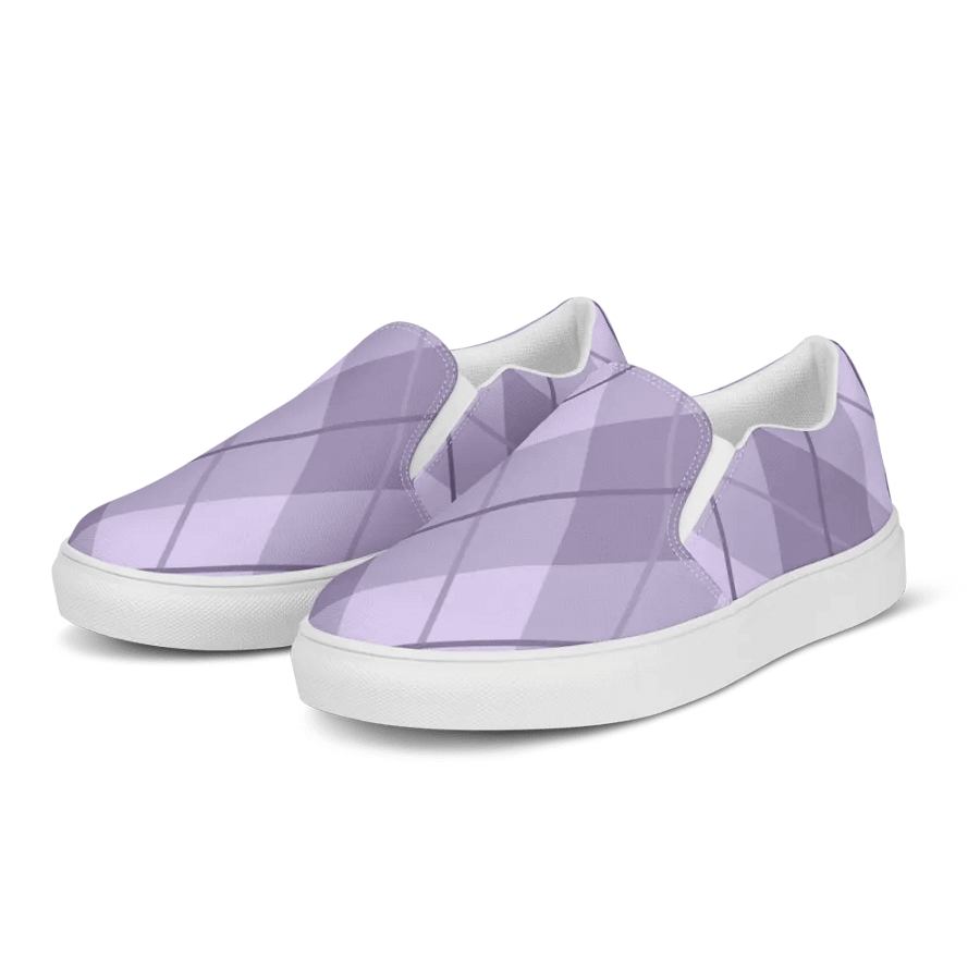 Lilac Argyle Men's Slip-On Canvas Shoes product image (3)