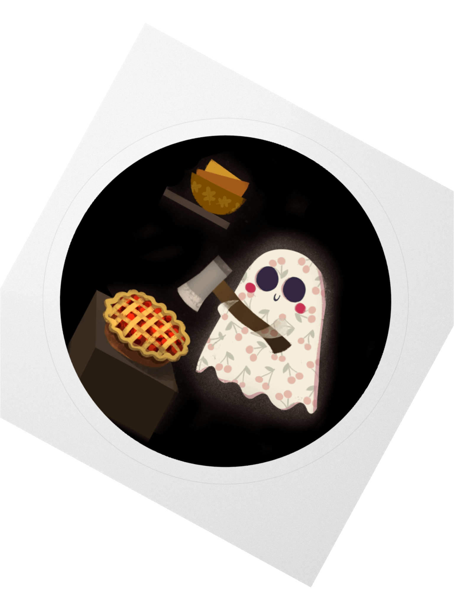 Little Ghost & the Cherry Pie - Vinyl Sticker product image (1)