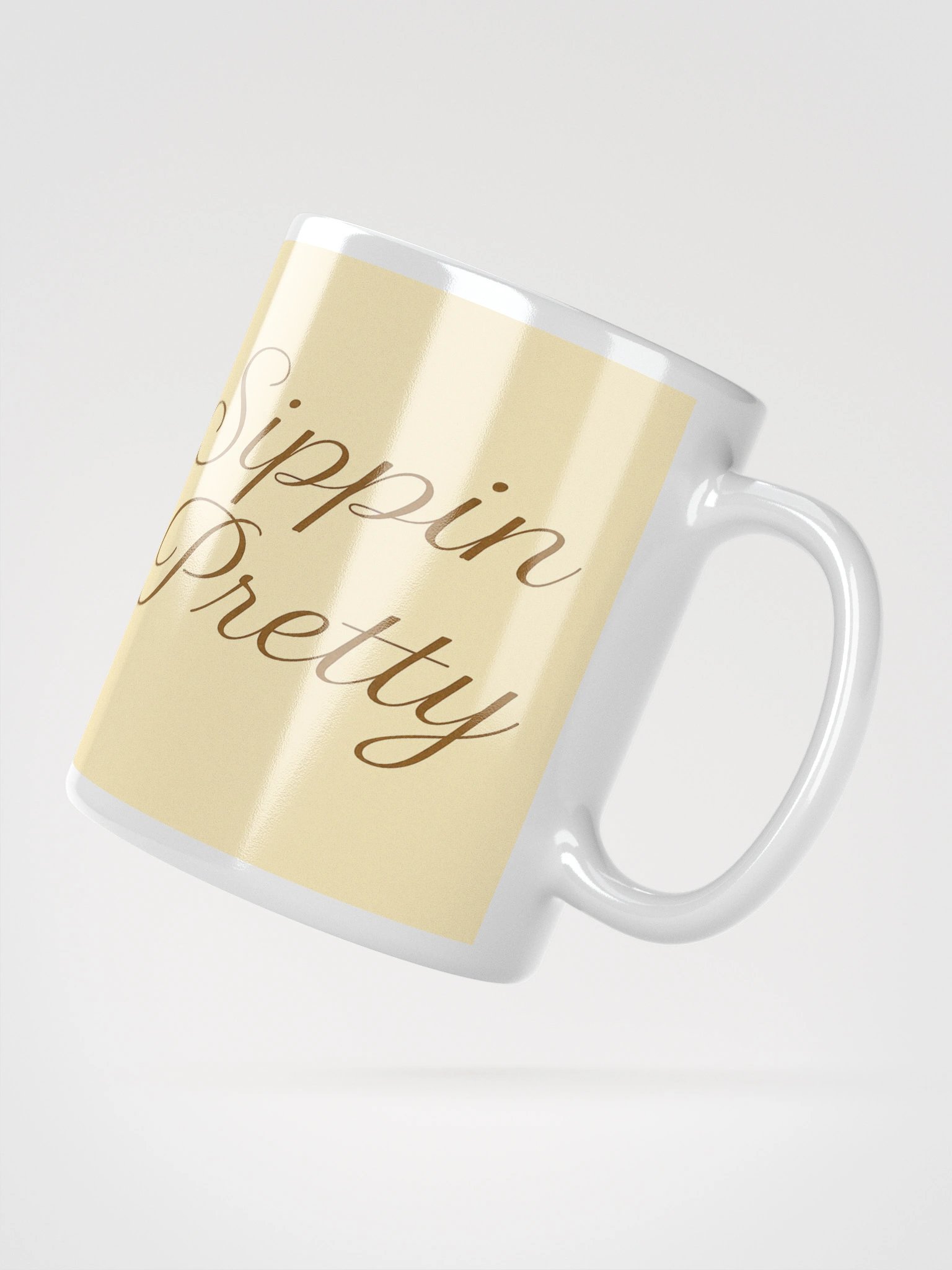 Sippin Pretty Yellow White Glossy Mug product image (5)