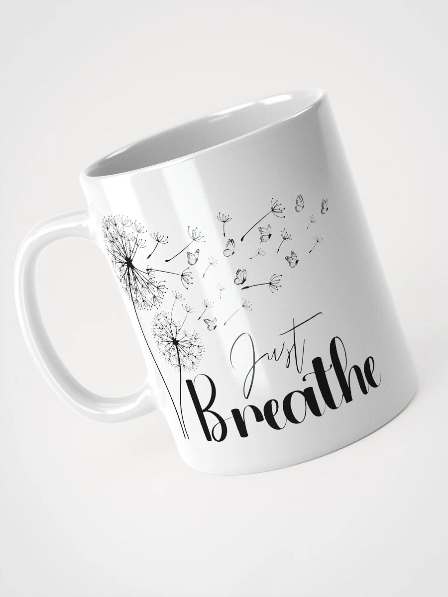 Just Breathe Black Dandelion Ceramic Mug product image (6)