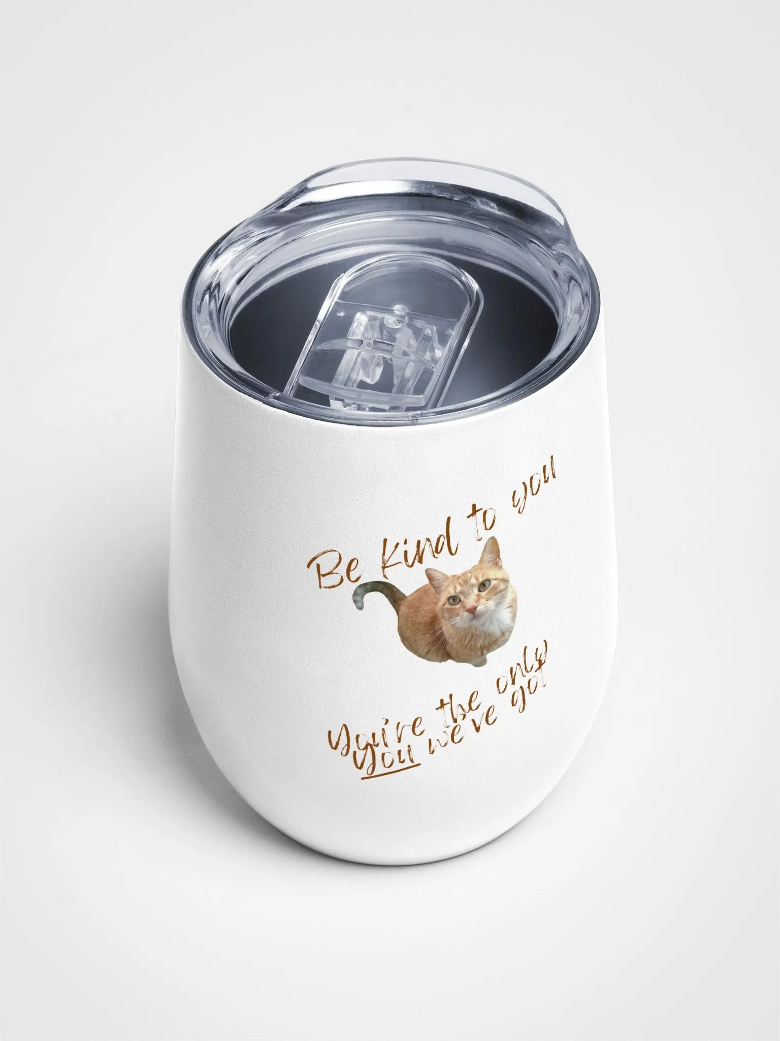 Ginger Cat Kindness Wine Tumbler product image (1)