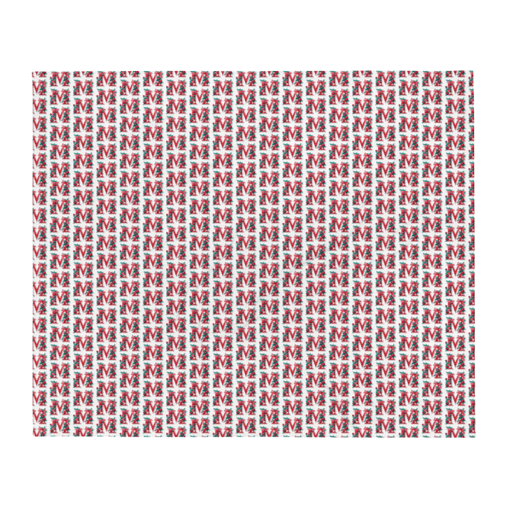 Valentine’s Monogram Letter M(2) White Blanket product image (2)