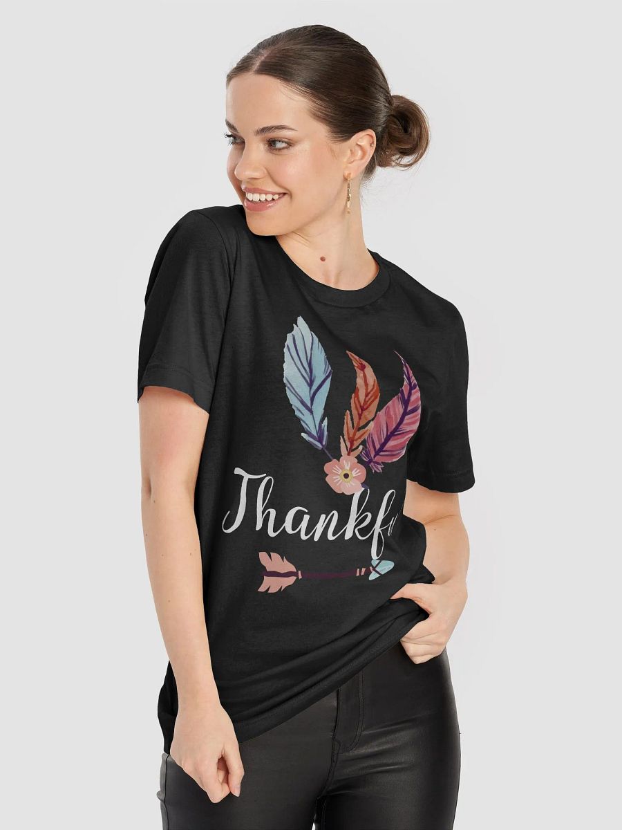 🍂 Thankful Boho Feather T-Shirt | Bohemian Fall Gratitude Tee | Stylish Thanksgiving Shirt product image (50)