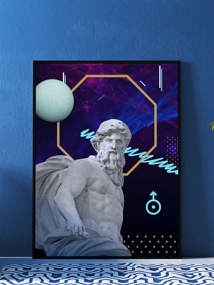 Synthwave Gods and Planets: Uranus (lat. Caelus) [synthwave/vaporwave/retrowave/cyberpunk] — aesthetic poster, retrowave poster, neon poster product image (1)