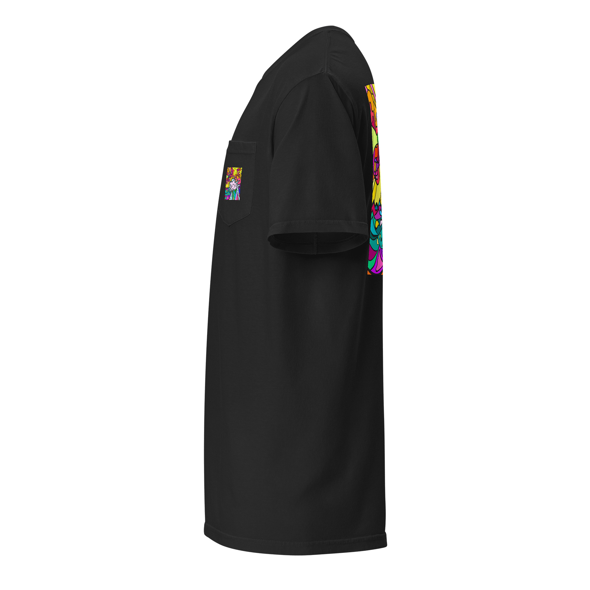 Psychedelic Swirls Unisex Pocket Tee - Wave at Sunset product image (17)