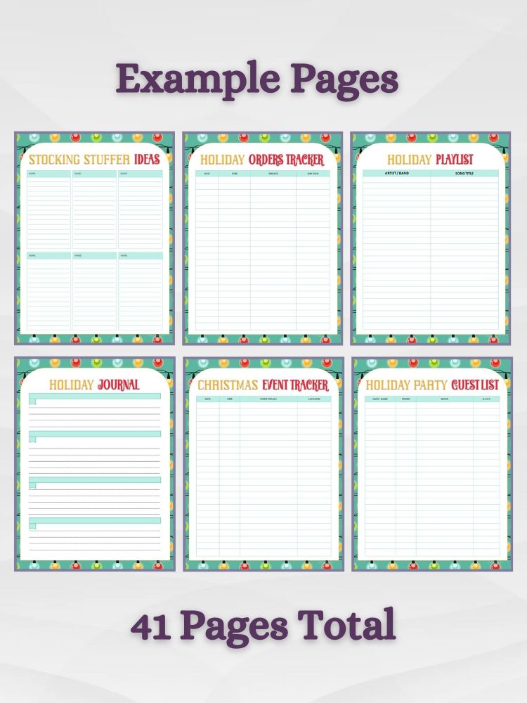 Printable Holiday Planner for Christmas and New Year's Eve product image (6)