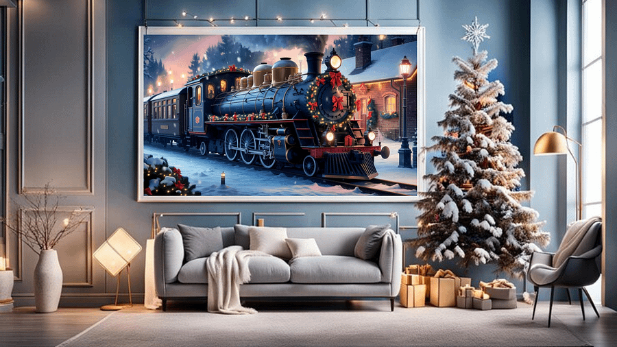 Mesmerizing Christmas Train A Nostalgic Winter Journey - Frame TV product image (5)