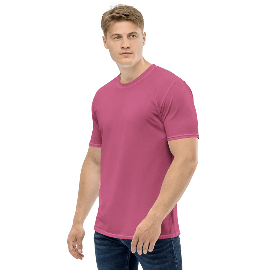 Plain Muted Blush Pink True Summer Men's Crewneck Polyester Heavyweight Premium T-Shirt by Treasure Pie product image (5)