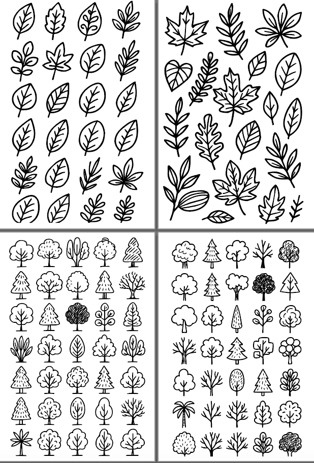 400+ Trees and Leaves Doodles to Unleash Your Creativity product image (6)