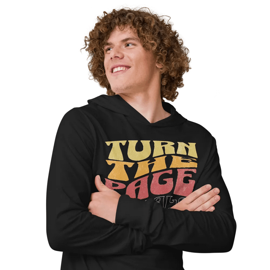 Turn The Page Kamala Harris Retro Groovy Design, Inspirational Message Hoodie Vintage Style, product image (5)
