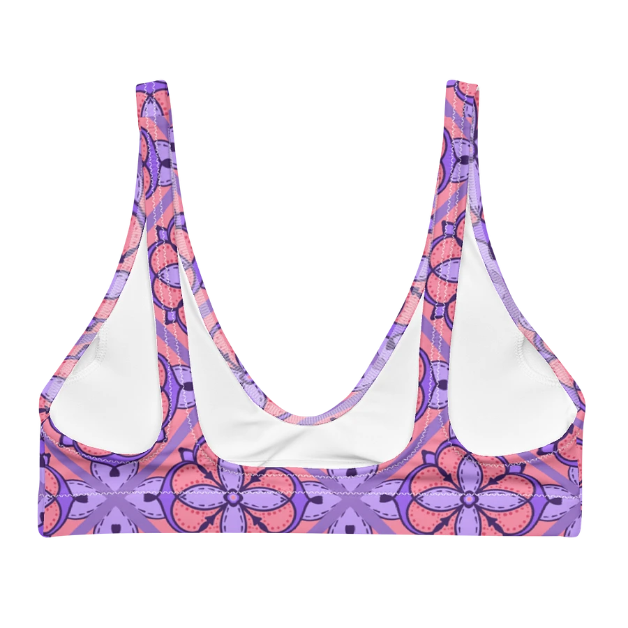 Peach and Lilac Symmetry Pattern Padded Bikini Top product image (2)