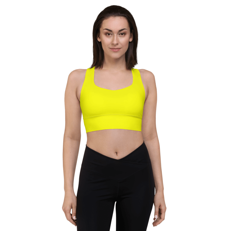Plain Color Yellow Longline Sports Bra product image (1)