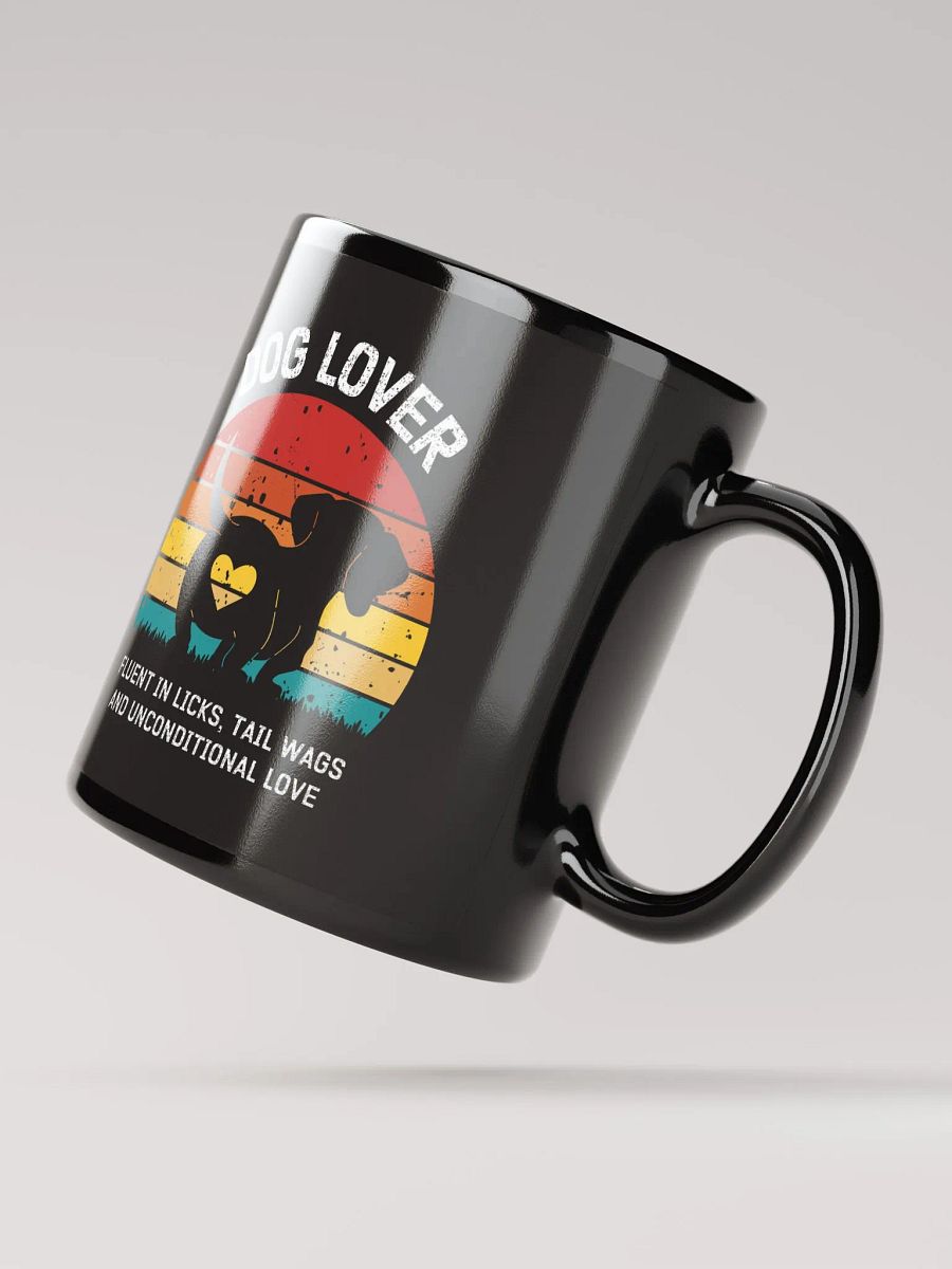 "Dog lover" black glossy mug product image (3)
