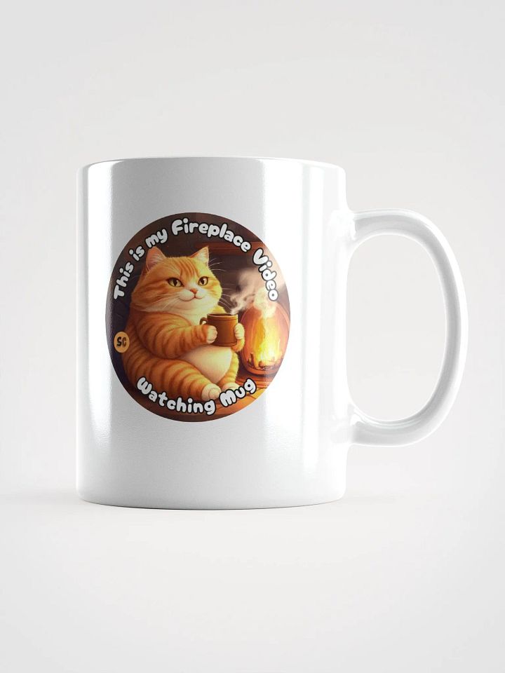 Cozy Cat - This is my Fireplace Watching Mug | White Glossy Mug product image (1)