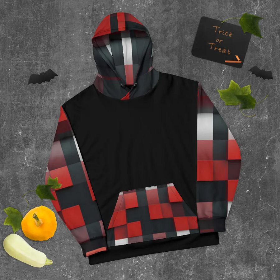 Black And Red Squares Unisex Hoodie product image (9)