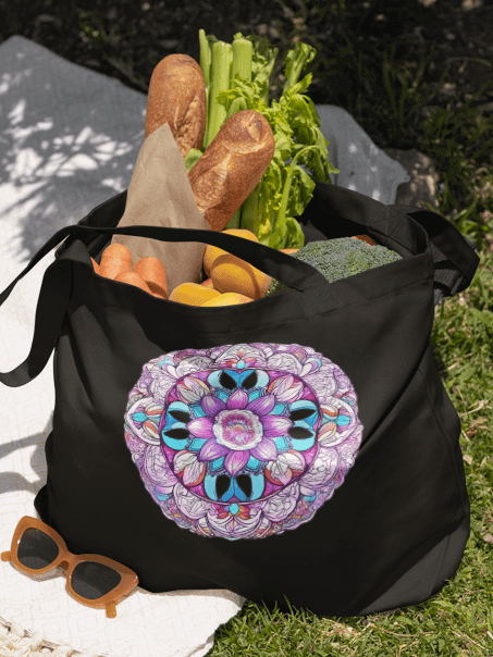 Moonlit Garden Mandala - Eco-conscious Organic Cotton Totes product image (2)