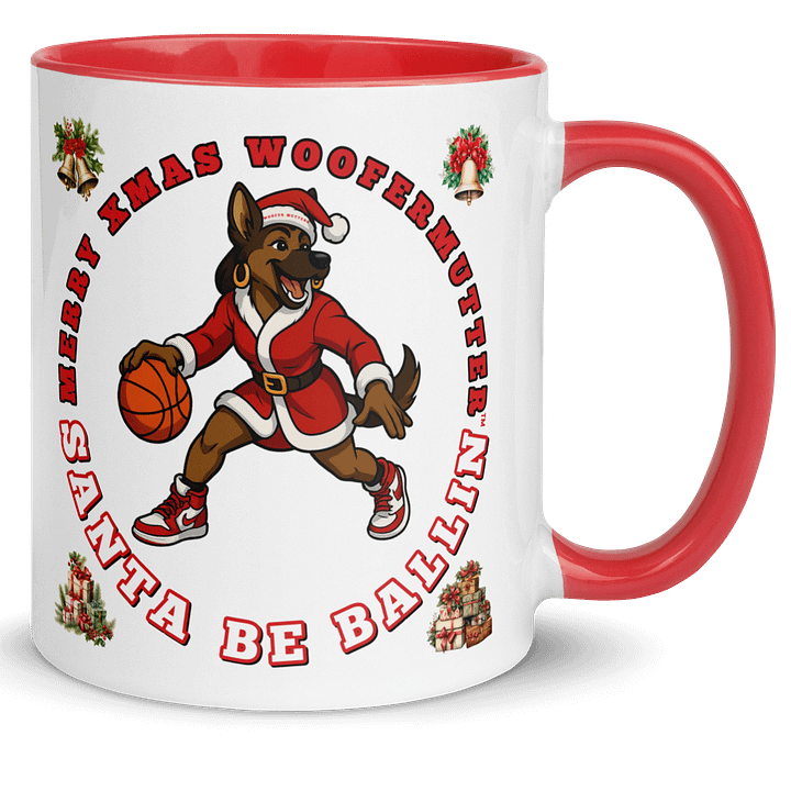 WooferMutter™ Santa Be Ballin Xmas Mug - German Shepherd Female product image (7)