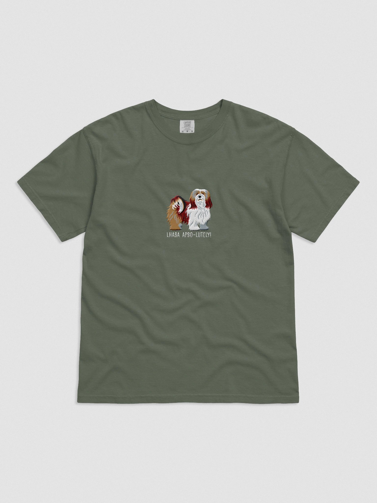 Lhasa Apso-lutely T-Shirt(Embroidered) of a Lhasa Apso(Brown) product image (4)