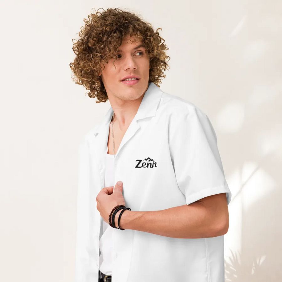 Zenith Unisex White Hawaiian Shirt - UPF50+ Sun Protection product image (7)