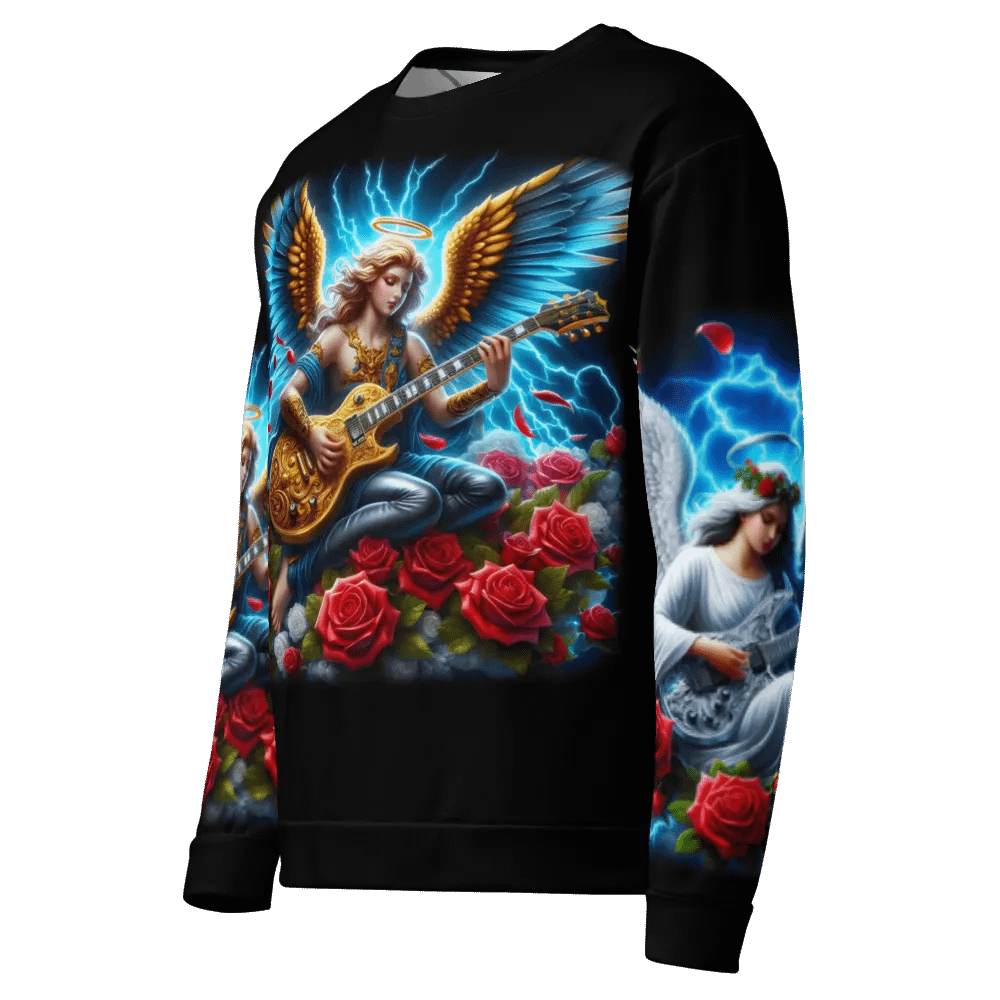 Angels making Music with a Guitar - All-Over Unisex Sweatshirt #17 product image (4)