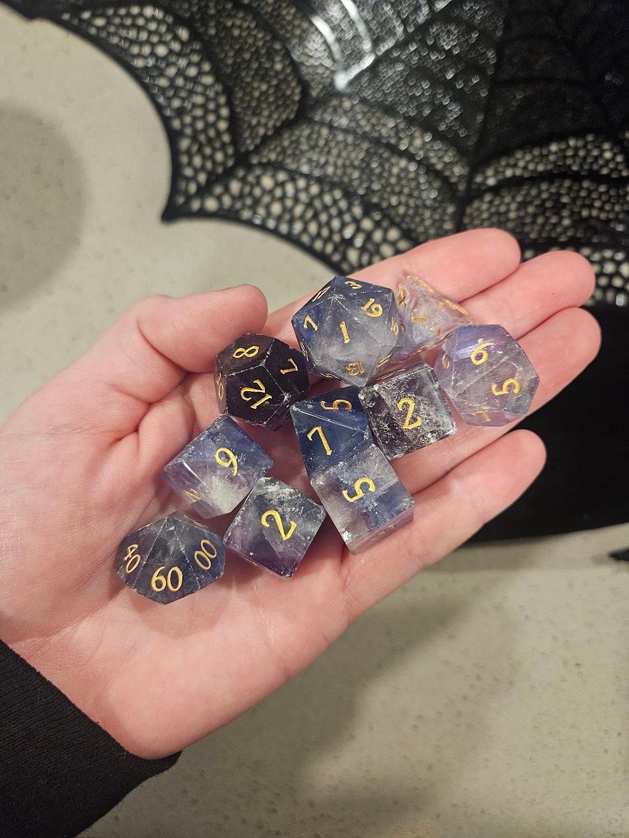 Rainbow Flourite Dice product image (1)