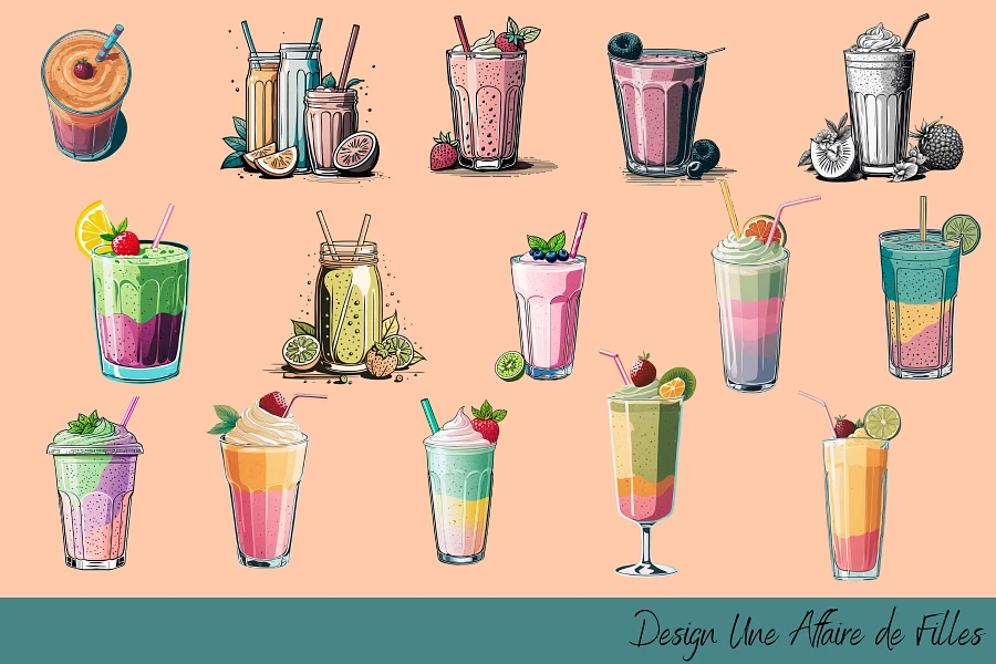 Refreshing Smoothies Transparent PNG Clipart product image (3)