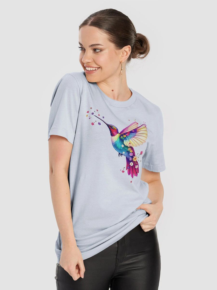 Hummingbird T-Shirt, Colourful Floral Bird Tee, Nature-Inspired Art, Unique Gift for Bird Lovers, Vibrant Spring Fashion product image (4)