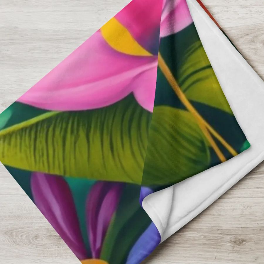 Exotic Jungle Foliage Throw Blanket product image (7)