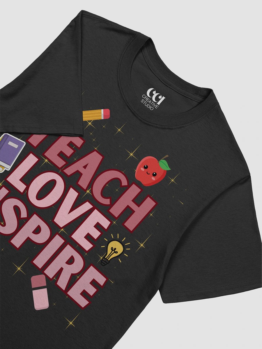 Teach Love Inspire T-Shirt – Cute Teacher Gift with School Icons product image (3)