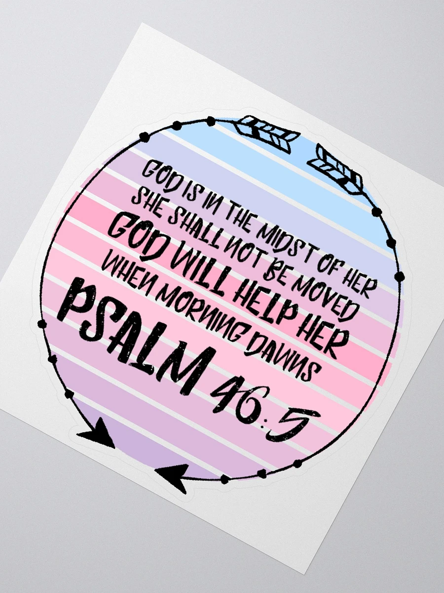 Pink Psalm 46:5 Circle Sticker product image (1)