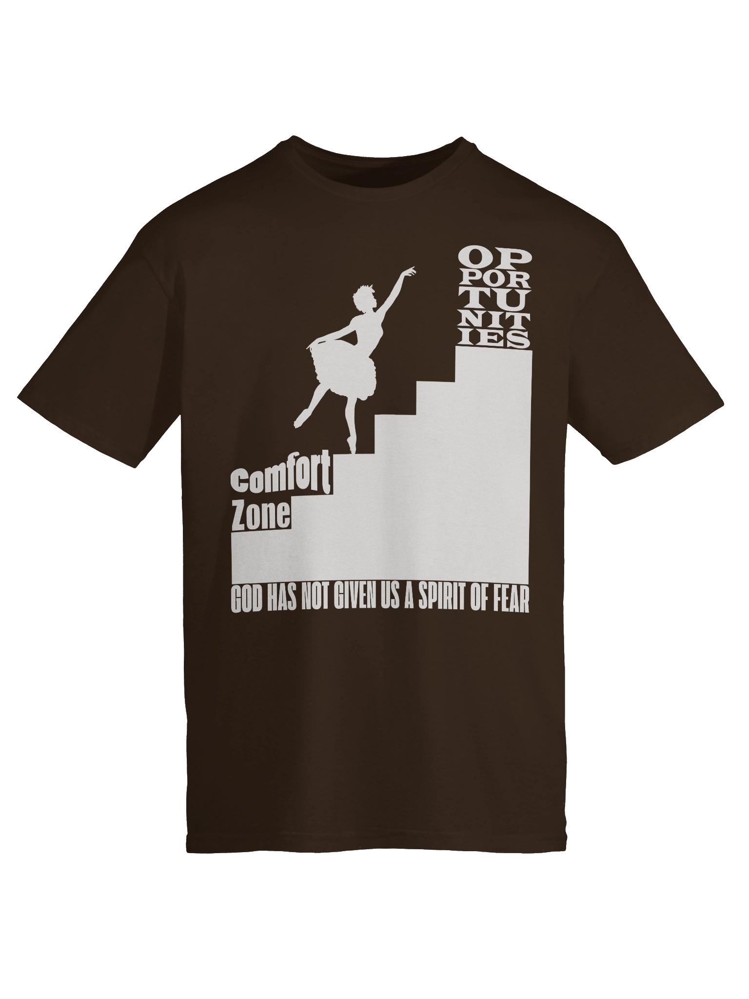 Opportunity begins at the end of our comfort zone. T-shirt product image (36)