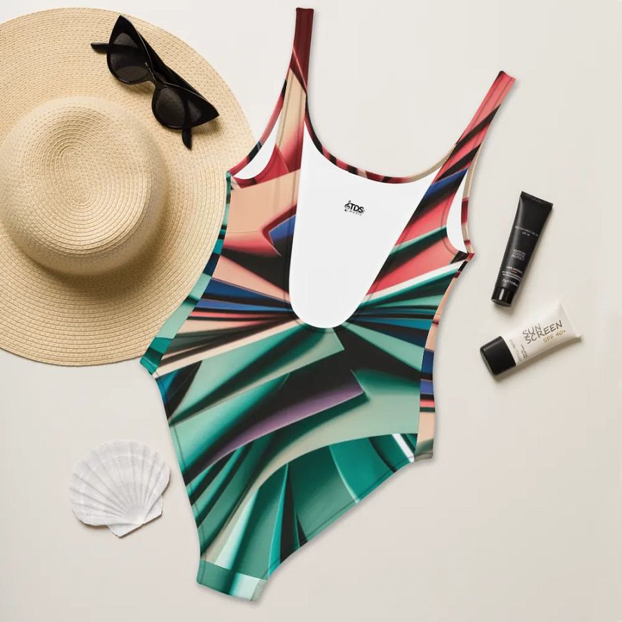 TDS Music Abstract One-Piece Swimsuit in Vibrant Colors (XS-3XL) product image (9)